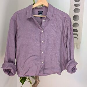 Gap linen crop shirt